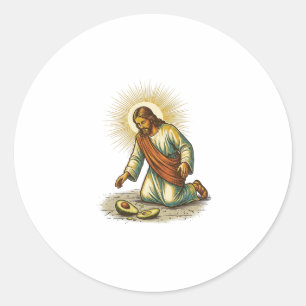 Sticker Rond Jésus a laissé tomber de l'avocat frais tranché au