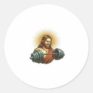 Sticker Rond Jésus ajoutant accidentellement trop de poids Éche
