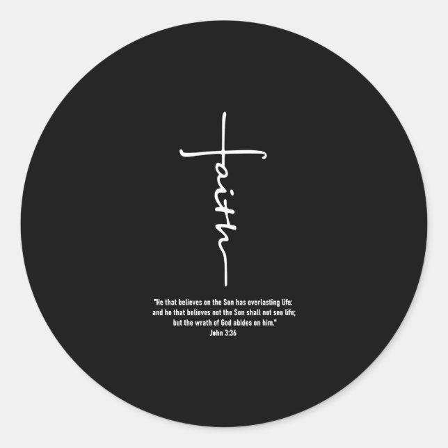 Sticker Rond Jésus amour | Croix de la foi Jésus-Christ Foi Die (Devant)