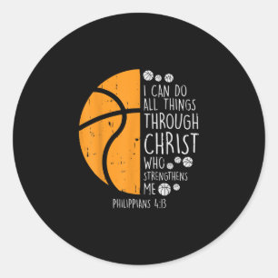 Sticker Rond Jésus amour   Je Peux Faire Tout Par Le Christ