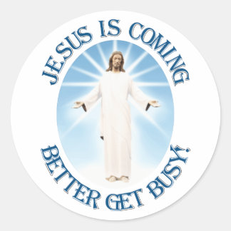Sticker Rond Jésus arrive