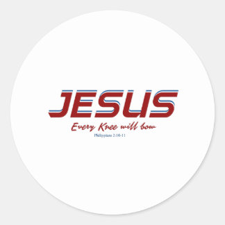 Sticker Rond Jésus Chaque genou courra Philippiens 2:10-11
