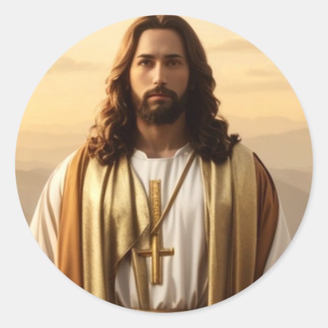 Sticker Rond Jésus Christ (Devant)
