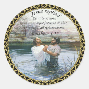 Sticker Rond Jésus Christ Baptême image deux
