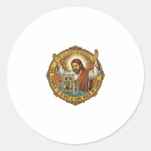 Sticker Rond Jésus Colère Curling Biceps Rack de squat Gym Ennu