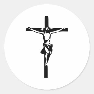Sticker Rond Jésus - Crucifix