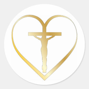 Sticker Rond Jésus dans le coeur