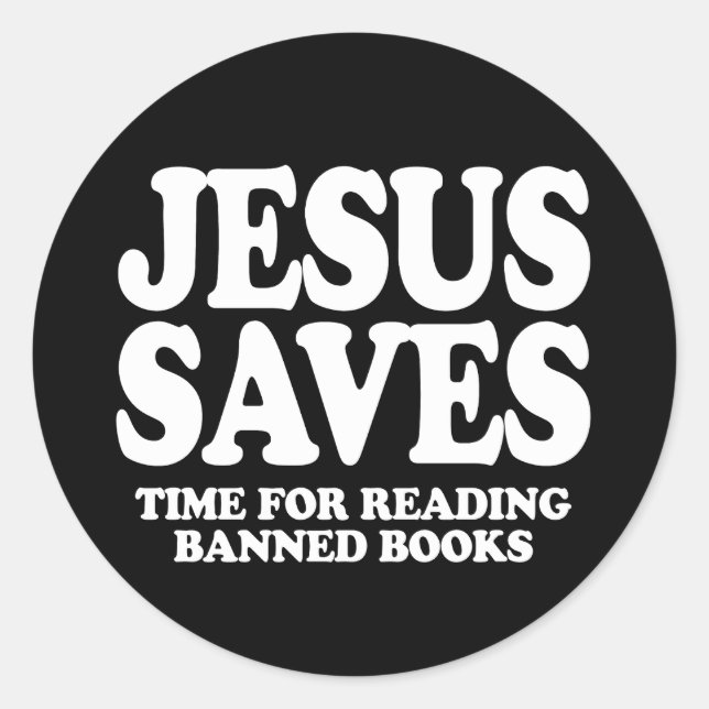 Sticker Rond Jésus économise du temps pour lire des livres inte (Devant)