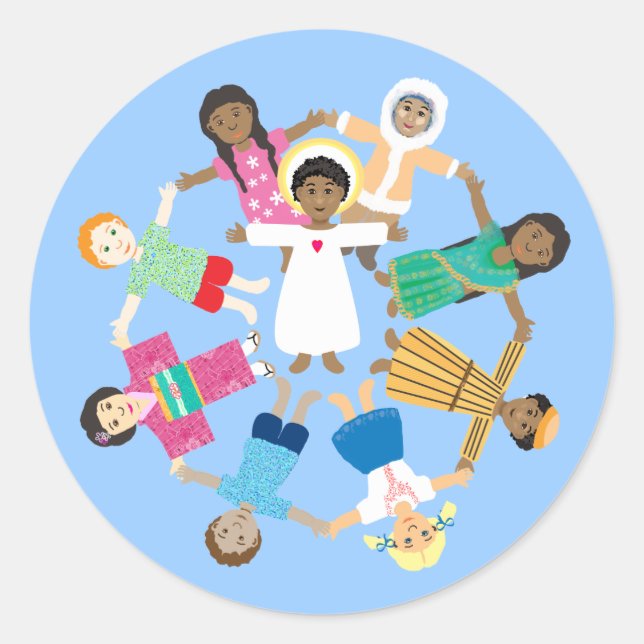 Sticker Rond Jésus est amour (Devant)