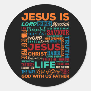 Sticker Rond Jésus Est Christ Foi Religieuse Jésus chrétien