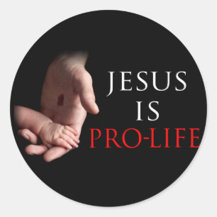 Sticker Rond Jésus est contre l'avortement et l'euthanasie