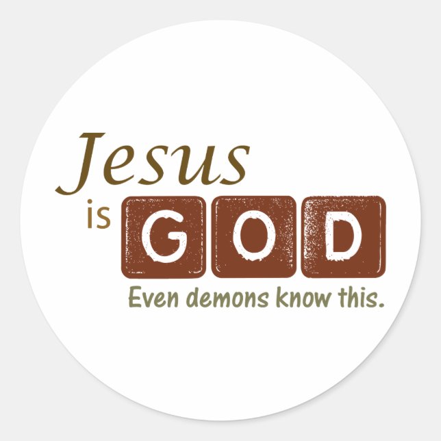 Sticker Rond Jésus est Dieu (Devant)