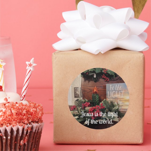 Sticker Rond Jésus est la lumière du monde. (Fête)