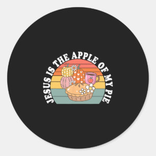 Sticker Rond Jésus est la pomme de ma tarte tarte d'automne Tha