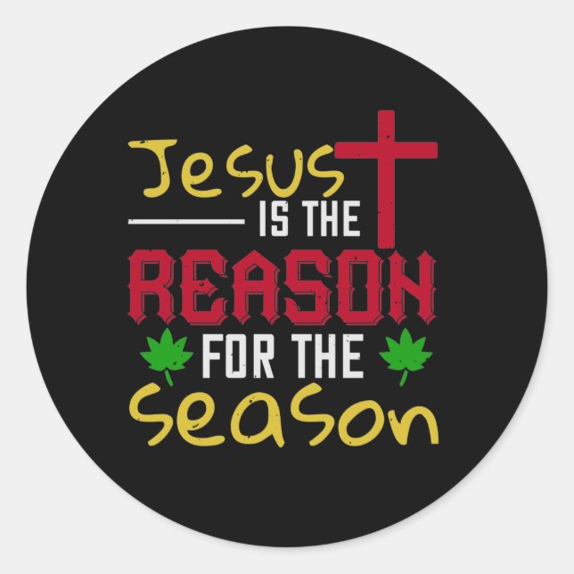Sticker Rond Jésus est la raison de la saison (Devant)