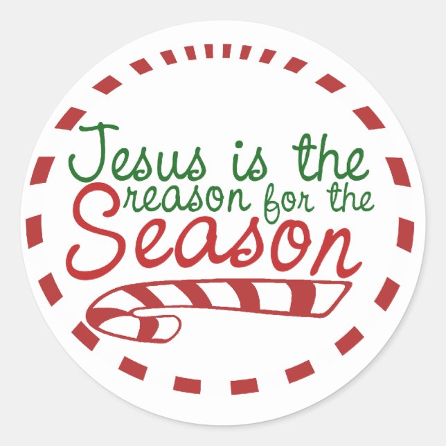 Sticker Rond Jésus est la raison de la saison de Noël (Devant)