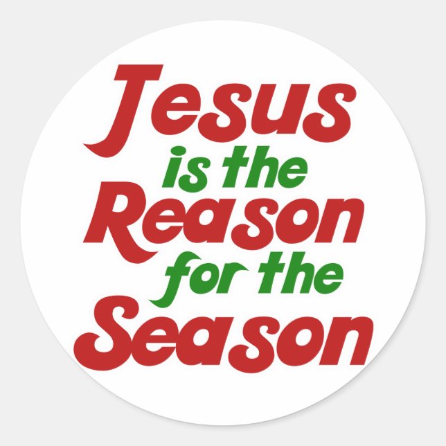 Sticker Rond Jésus est la raison de la saison de Noël (Devant)