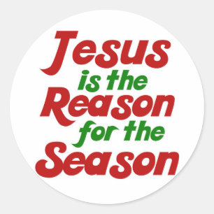 Sticker Rond Jésus est la raison de la saison de Noël