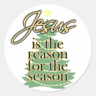 Sticker Rond Jésus est la raison de la saison, Noël