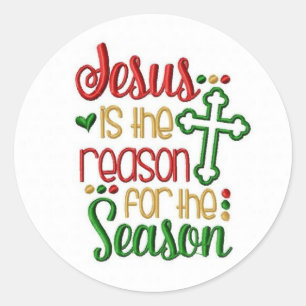 Sticker Rond Jésus Est La Raison Pour La Saison Noël