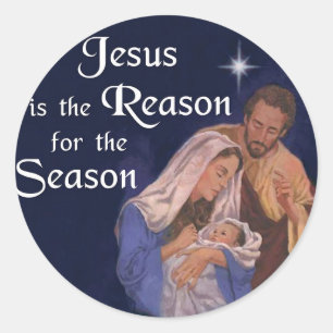 Sticker Rond Jésus Est La Raison Pour La Saison Noël