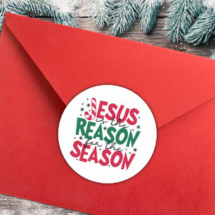 Sticker Rond Jésus Est La Raison Pour La Saison Noël
