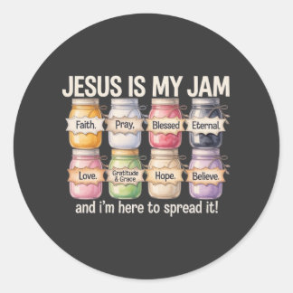 Sticker Rond Jésus est ma confiture - Foi & Fruit Étaler
