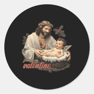 Sticker Rond Jésus Est Ma Véntines Jour Cupide Bible Verse Foi