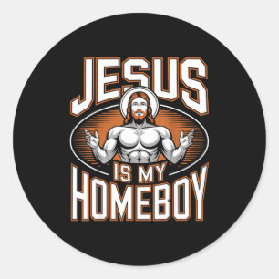 Sticker Rond Jésus est mon pote Religieux Gymnase Foi chrétienn