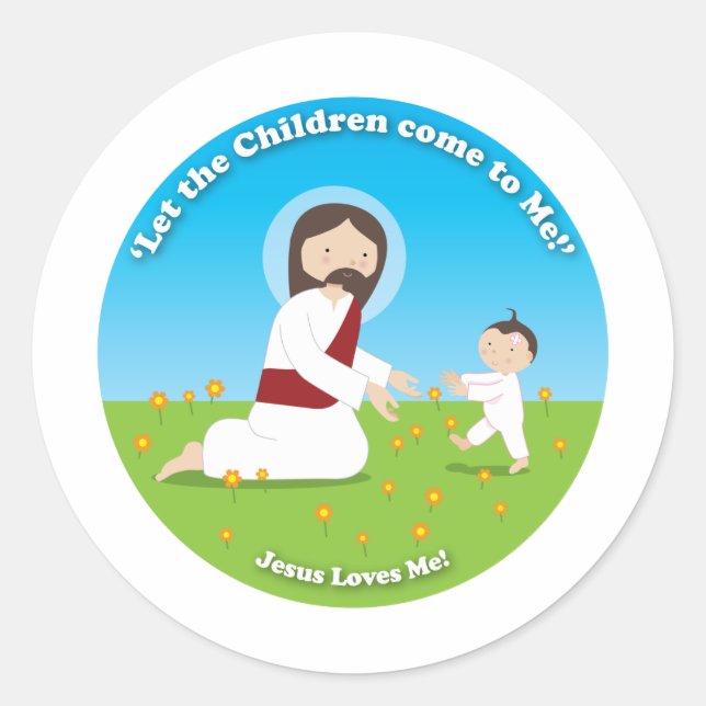Sticker Rond Jésus et l'enfant (Devant)
