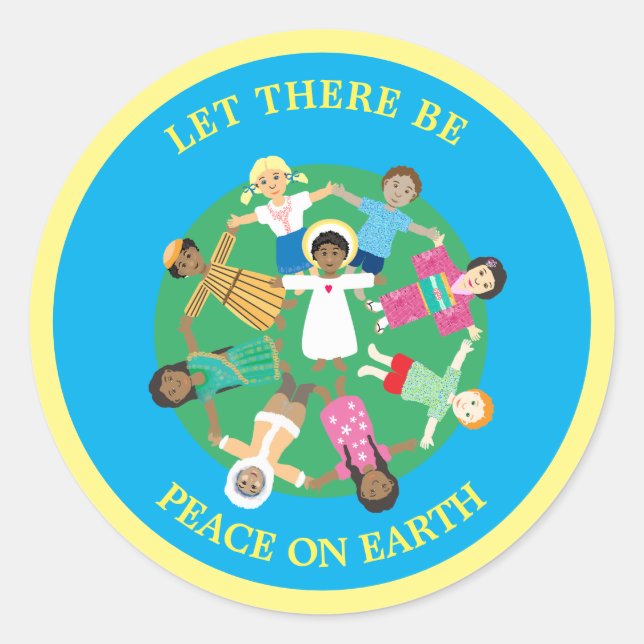 Sticker Rond Jésus et les enfants du monde (Devant)