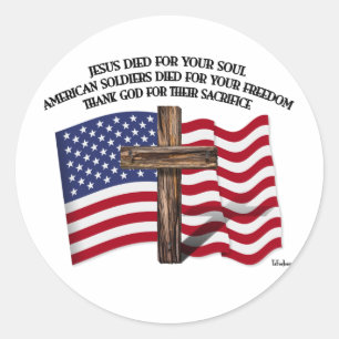 Sticker Rond Jésus et les soldats américains traversèrent les E