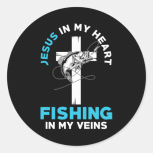 Sticker Rond Jésus Et Pêche Chrétien Dit :