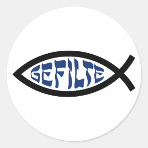 Sticker Rond Jesus Gefilte Fish - Humour de la Pâque juive