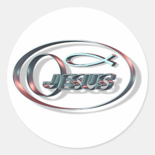 Sticker Rond Jésus ICHTUS