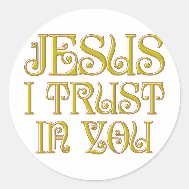 Sticker Rond Jésus J'Ai Confiance En Toi (Devant)