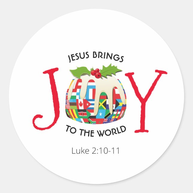 Sticker Rond JESUS | JOIE AU MONDE | Christian | Noël (Devant)