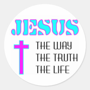 Sticker Rond Jésus la manière la vérité la vie