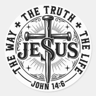 Sticker Rond Jésus Le Chemin La Vérité La Vie