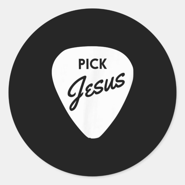 Sticker Rond Jésus Love | Pick Jésus Christian Guitar Pick (Devant)