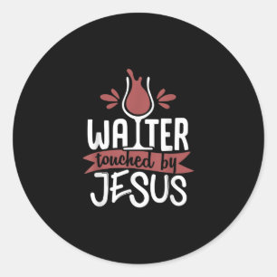 Sticker Rond Jésus Love Water Touched By Jesus Christmas Wine