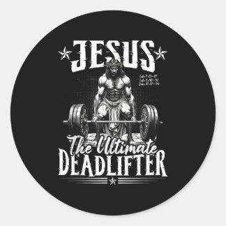 Sticker Rond Jésus L'Ultime Deadlifter Jésus DeadLevant Ch