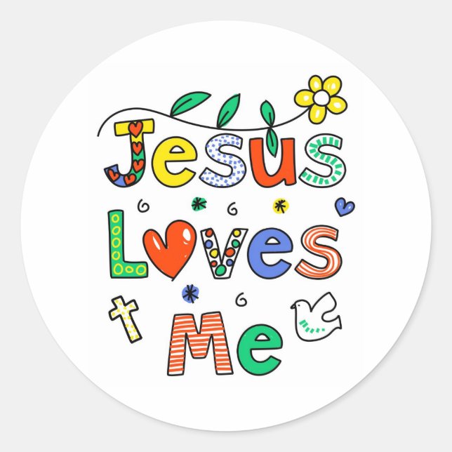 Sticker Rond Jésus m'aime (Devant)