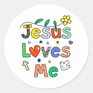 Sticker Rond Jésus m'aime