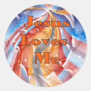 Sticker Rond Jésus m'aime