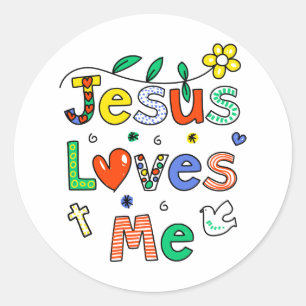 Sticker Rond Jésus m'aime