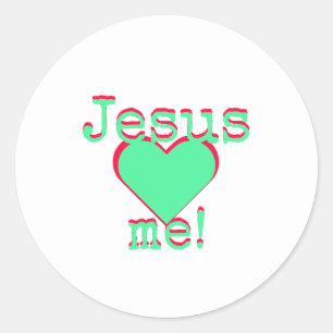 Sticker Rond Jésus m'aime