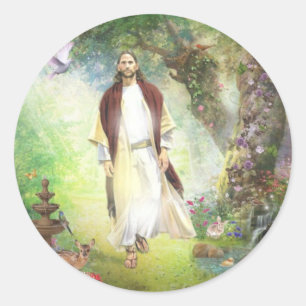 Sticker Rond Jésus marchant dans le jardin de Gethsemane