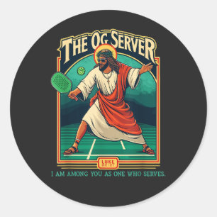 Sticker Rond Jésus Pickleball chrétien