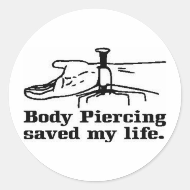 Sticker Rond Jésus "Piercing du corps" (Devant)
